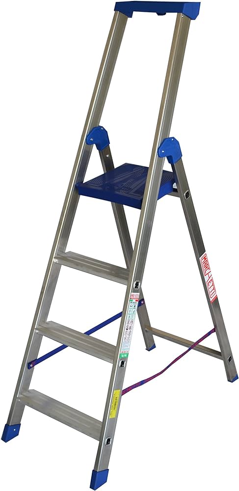 سلم ايطالي 10 درج حرف ايه قاعدة زرقاء climb 20879