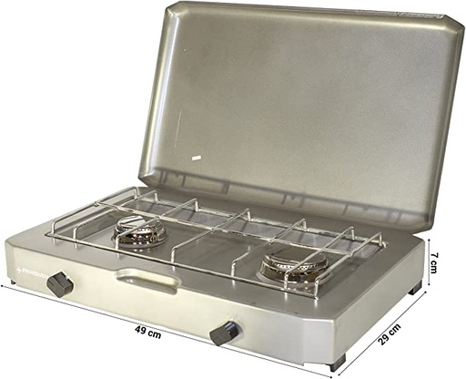 [7121058] PROVIDUS FT 200 Gas Stove 2 Burner with Lid Italy