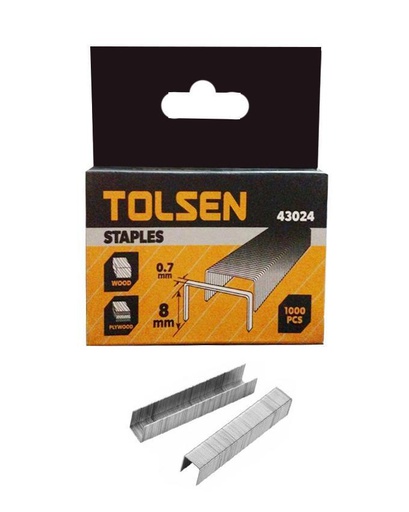 [1000292] TOLSEN Staples  0,7x8 mm 1000 pcs 43024