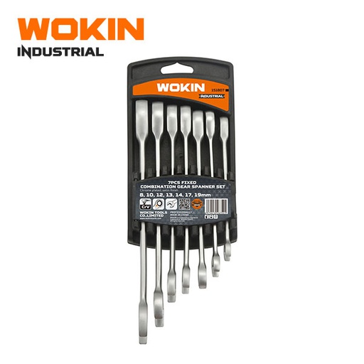 [1100032] Wokin  7PCS FIXED COMBINATION GEAR SPANNER SET INDUSTRIAL 151807
