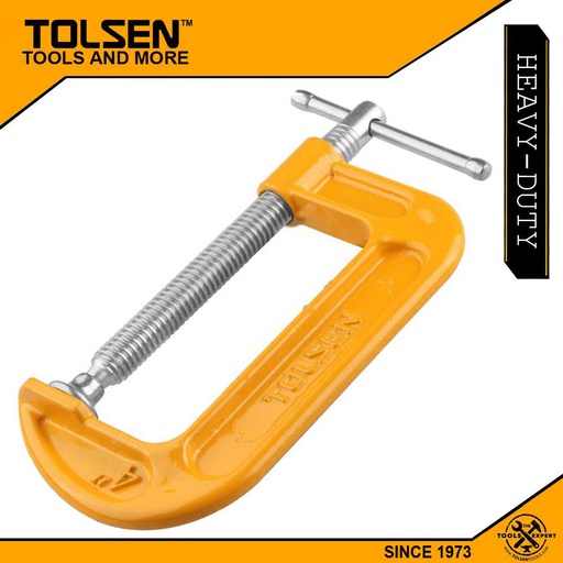 [1000021] TOLSEN G Clamp 100mm  4" Powder Coated Bar 10113