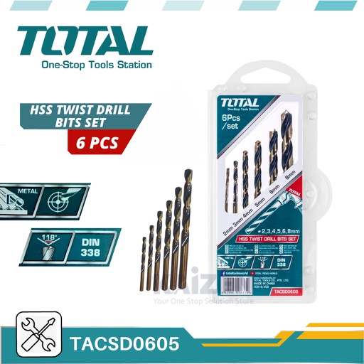 [TACSD0605] طقم ريشة دريل 6 حبة - TACSD0605